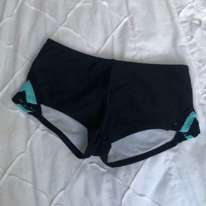 Black and teal swimsuit bottom